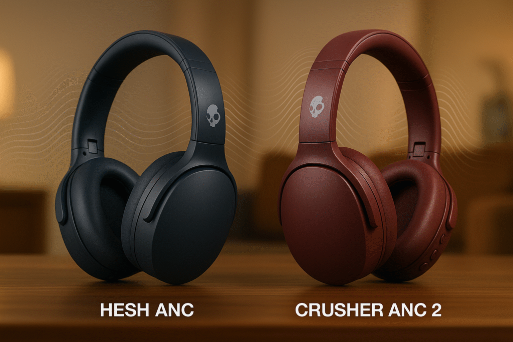Picture shows two Skullcandy headphones hesh ANC and crusher ANC 2